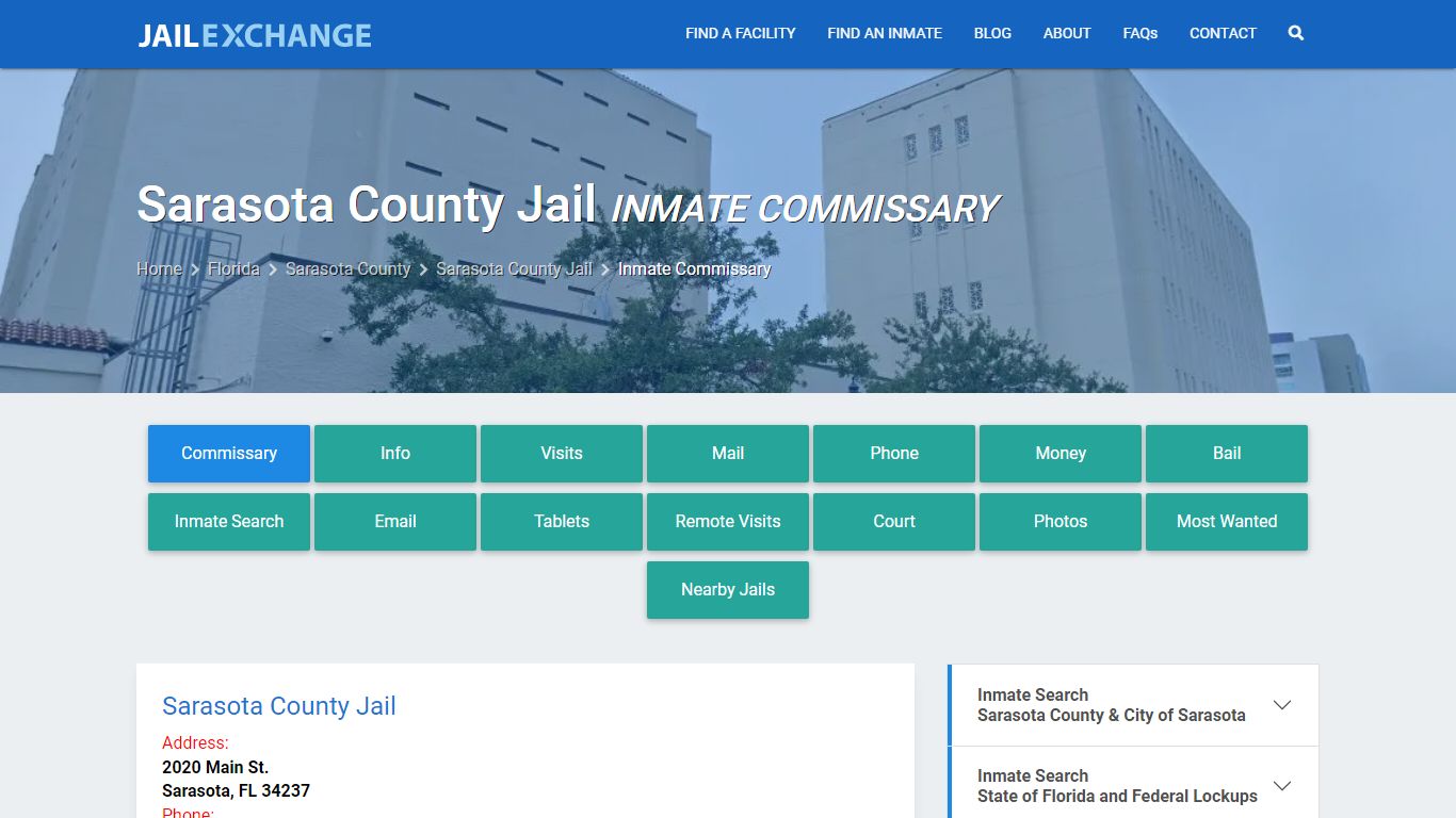 Inmate Commissary, Care Packs - Sarasota County Jail, FL
